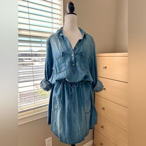 Andrea Jovine Blue Denim Dress
